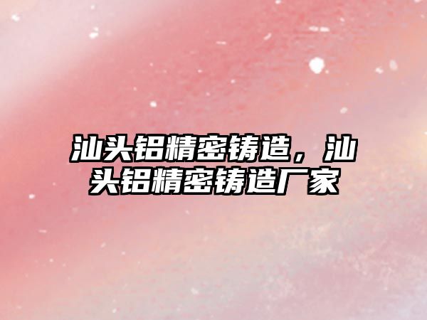 汕頭鋁精密鑄造，汕頭鋁精密鑄造廠家