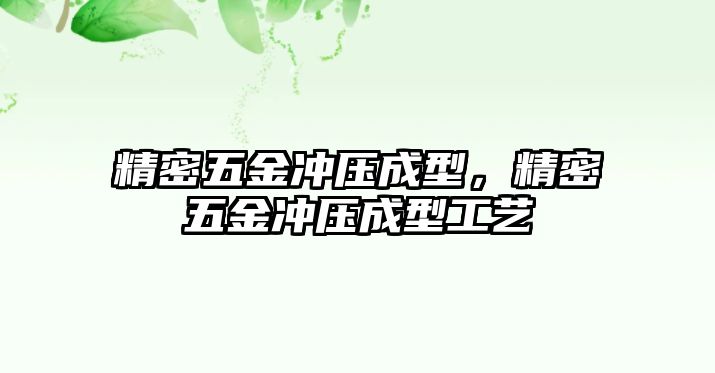 精密五金沖壓成型，精密五金沖壓成型工藝