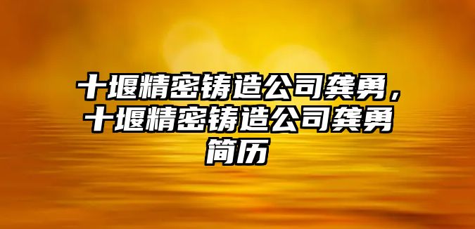 十堰精密鑄造公司龔勇，十堰精密鑄造公司龔勇簡歷