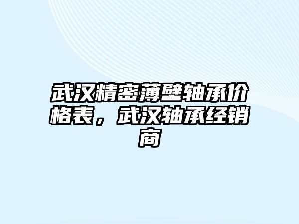 武漢精密薄壁軸承價(jià)格表，武漢軸承經(jīng)銷商