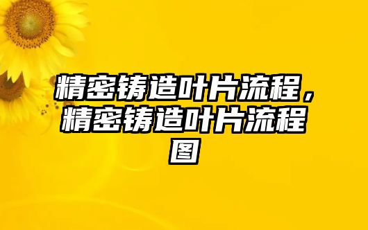 精密鑄造葉片流程，精密鑄造葉片流程圖