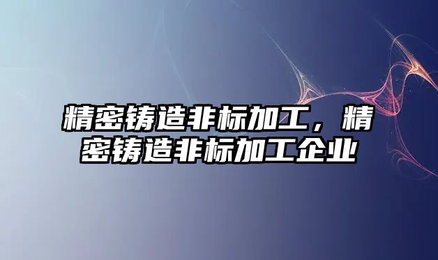 精密鑄造非標(biāo)加工，精密鑄造非標(biāo)加工企業(yè)