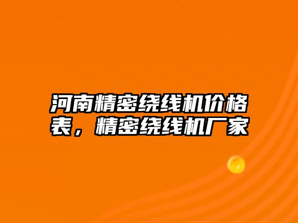 河南精密繞線機價格表，精密繞線機廠家