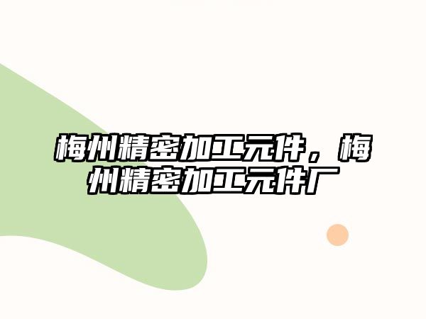 梅州精密加工元件，梅州精密加工元件廠