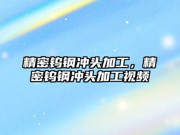 精密鎢鋼沖頭加工，精密鎢鋼沖頭加工視頻