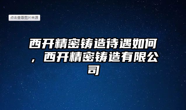 西開精密鑄造待遇如何，西開精密鑄造有限公司