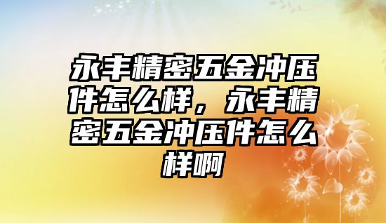 永豐精密五金沖壓件怎么樣，永豐精密五金沖壓件怎么樣啊