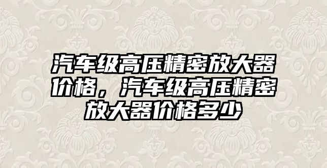 汽車級高壓精密放大器價格，汽車級高壓精密放大器價格多少