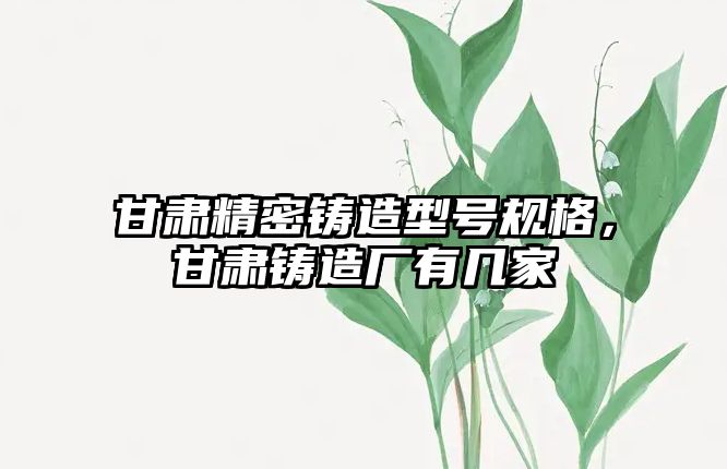 甘肅精密鑄造型號(hào)規(guī)格，甘肅鑄造廠有幾家