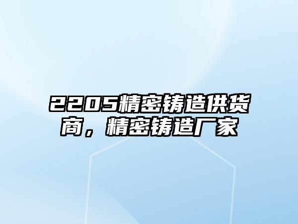 2205精密鑄造供貨商，精密鑄造廠家