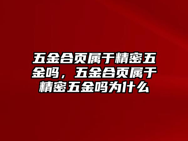 五金合頁屬于精密五金嗎，五金合頁屬于精密五金嗎為什么