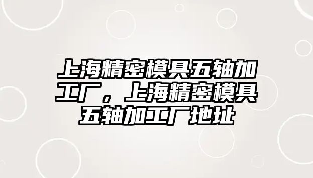 上海精密模具五軸加工廠，上海精密模具五軸加工廠地址