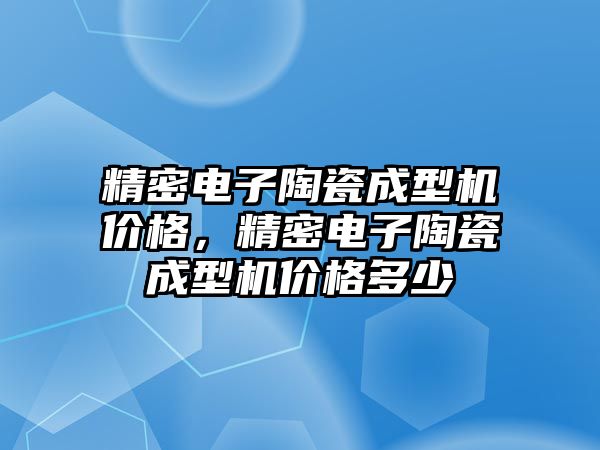 精密電子陶瓷成型機價格，精密電子陶瓷成型機價格多少