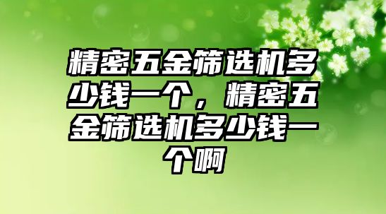 精密五金篩選機多少錢一個，精密五金篩選機多少錢一個啊