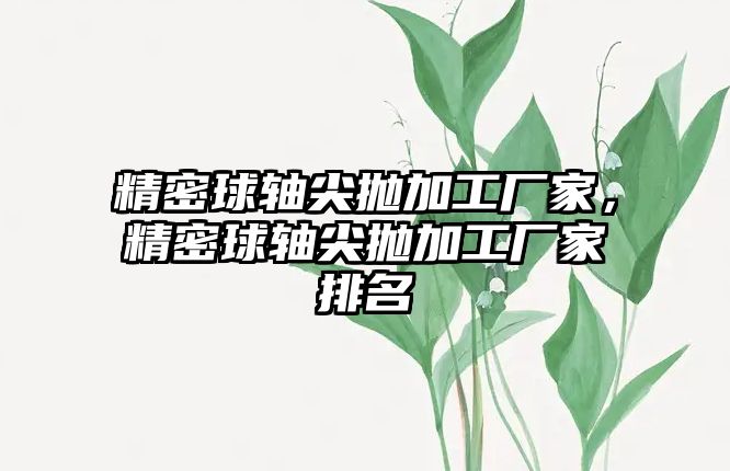 精密球軸尖拋加工廠家，精密球軸尖拋加工廠家排名