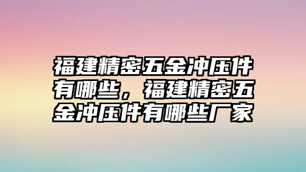 福建精密五金沖壓件有哪些，福建精密五金沖壓件有哪些廠家