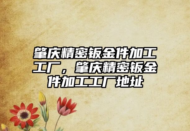 肇慶精密鈑金件加工工廠，肇慶精密鈑金件加工工廠地址