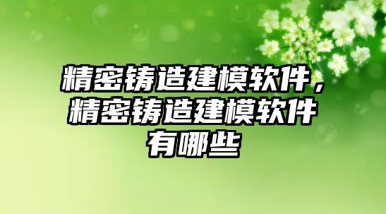 精密鑄造建模軟件，精密鑄造建模軟件有哪些