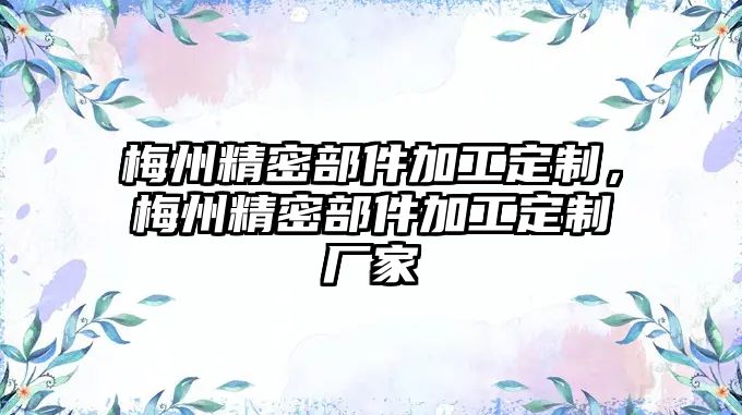 梅州精密部件加工定制，梅州精密部件加工定制廠家