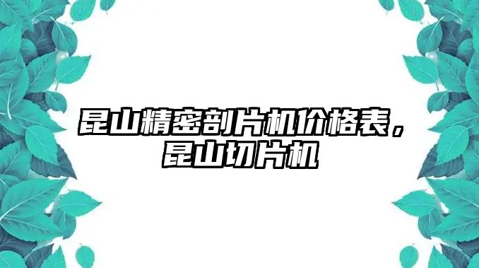 昆山精密剖片機價格表，昆山切片機