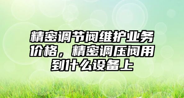 精密調(diào)節(jié)閥維護(hù)業(yè)務(wù)價(jià)格，精密調(diào)壓閥用到什么設(shè)備上