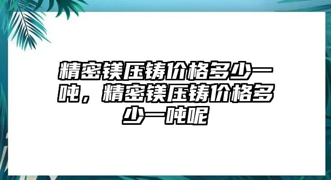 精密鎂壓鑄價(jià)格多少一噸，精密鎂壓鑄價(jià)格多少一噸呢