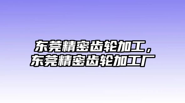 東莞精密齒輪加工，東莞精密齒輪加工廠