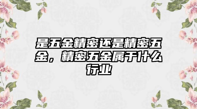 是五金精密還是精密五金，精密五金屬于什么行業(yè)