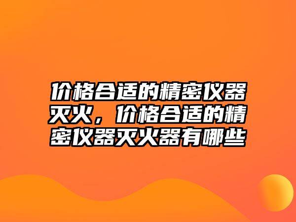 價格合適的精密儀器滅火，價格合適的精密儀器滅火器有哪些