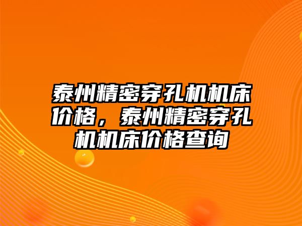 泰州精密穿孔機機床價格，泰州精密穿孔機機床價格查詢