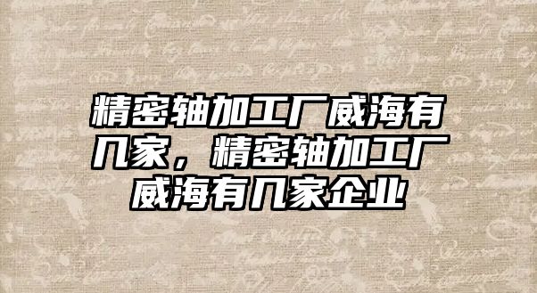 精密軸加工廠威海有幾家，精密軸加工廠威海有幾家企業(yè)