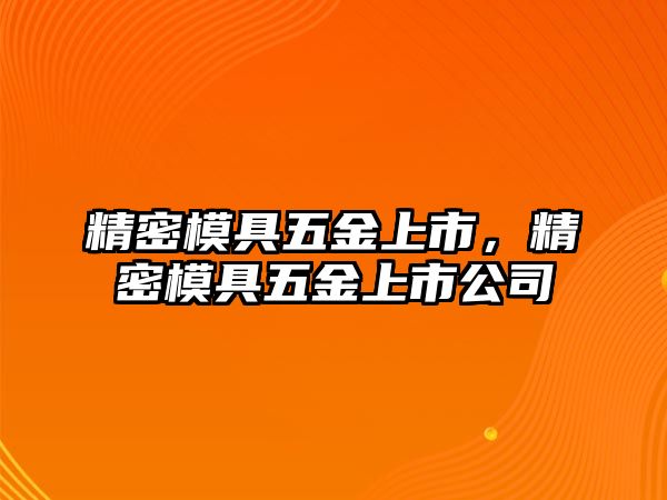 精密模具五金上市，精密模具五金上市公司