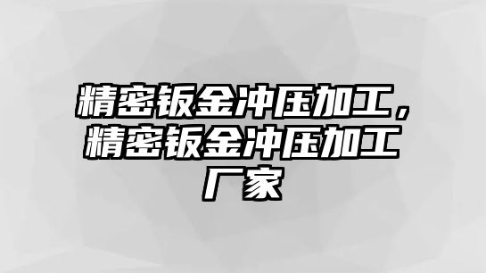 精密鈑金沖壓加工，精密鈑金沖壓加工廠家