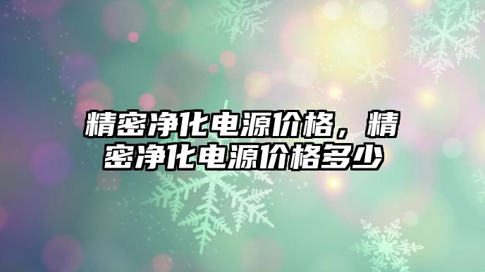 精密凈化電源價格，精密凈化電源價格多少