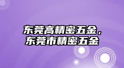 東莞高精密五金，東莞市精密五金