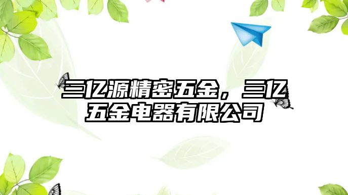 三億源精密五金，三億五金電器有限公司