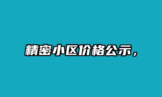 精密小區(qū)價格公示，