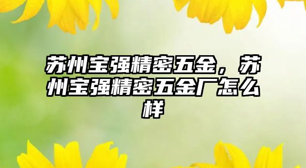 蘇州寶強(qiáng)精密五金，蘇州寶強(qiáng)精密五金廠怎么樣