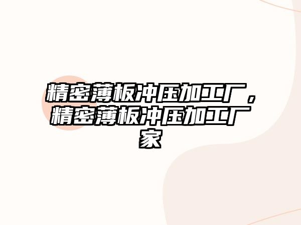 精密薄板沖壓加工廠，精密薄板沖壓加工廠家