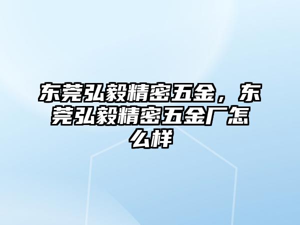 東莞弘毅精密五金，東莞弘毅精密五金廠怎么樣