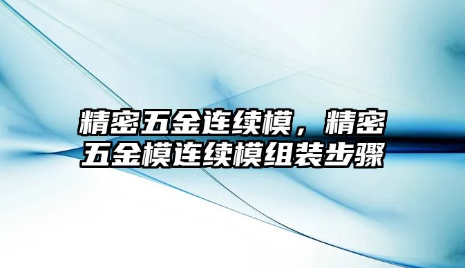 精密五金連續(xù)模，精密五金模連續(xù)模組裝步驟