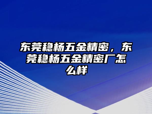 東莞穩(wěn)楊五金精密，東莞穩(wěn)楊五金精密廠怎么樣