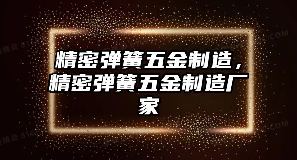 精密彈簧五金制造，精密彈簧五金制造廠家