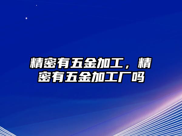 精密有五金加工，精密有五金加工廠嗎