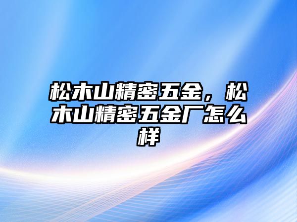 松木山精密五金，松木山精密五金廠怎么樣