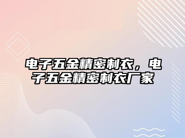 電子五金精密制衣，電子五金精密制衣廠家