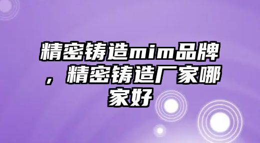 精密鑄造mim品牌，精密鑄造廠家哪家好