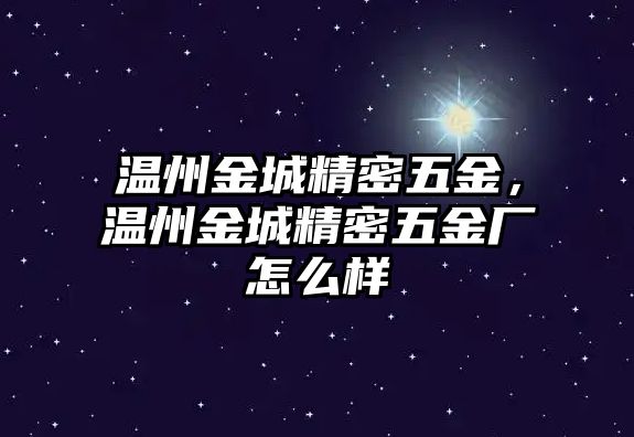 溫州金城精密五金，溫州金城精密五金廠怎么樣