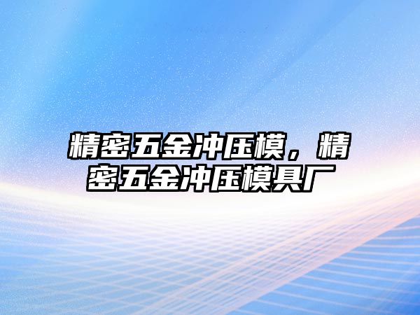 精密五金沖壓模，精密五金沖壓模具廠