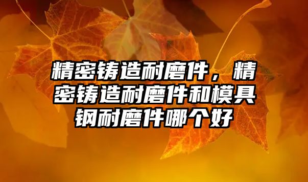 精密鑄造耐磨件，精密鑄造耐磨件和模具鋼耐磨件哪個(gè)好